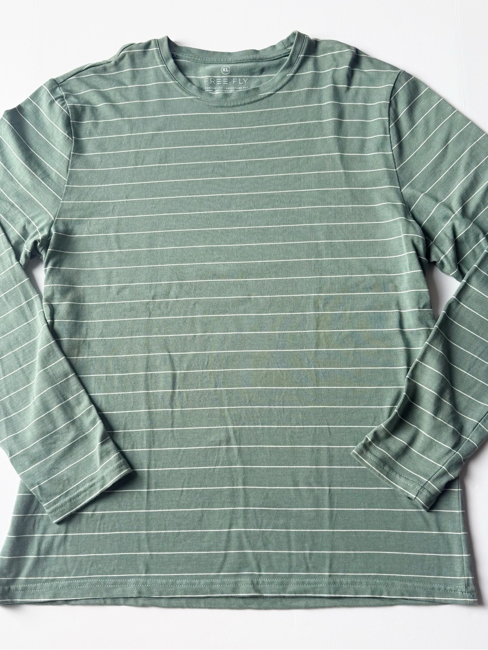 Free Fly Apparel Shoreline Long Sleeve Striped Spruce thicker Tee XL
